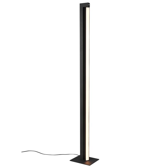 Sort gulv lampe modern, Raihana, 21W, white switch LED, med beröringsdimmer