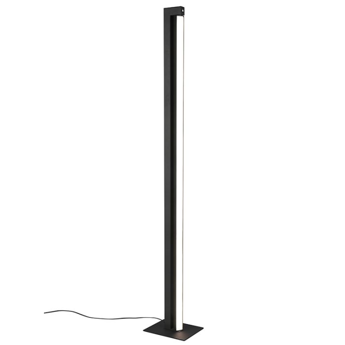 Sort gulv lampe modern, Raihana, 21W, white switch LED, med beröringsdimmer