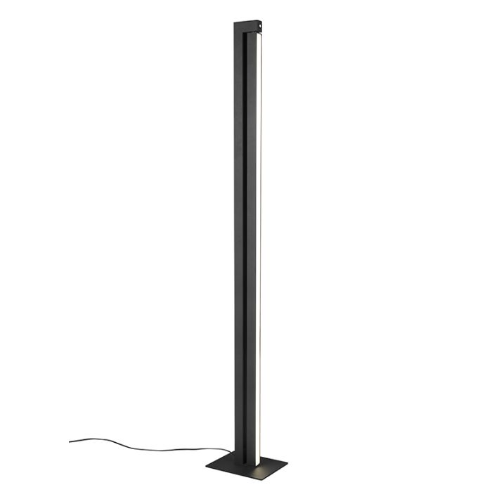 Sort gulv lampe modern, Raihana, 21W, white switch LED, med beröringsdimmer