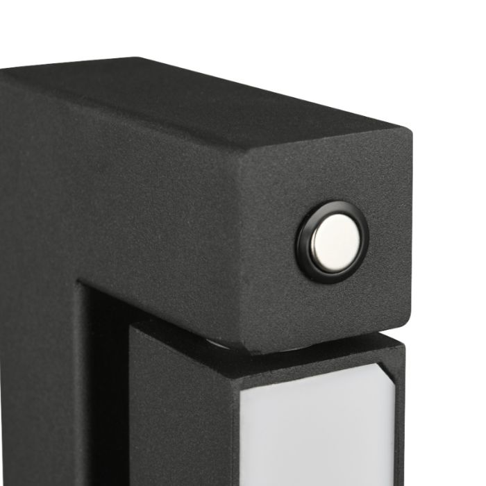 Sort gulv lampe modern, Raihana, 21W, white switch LED, med beröringsdimmer