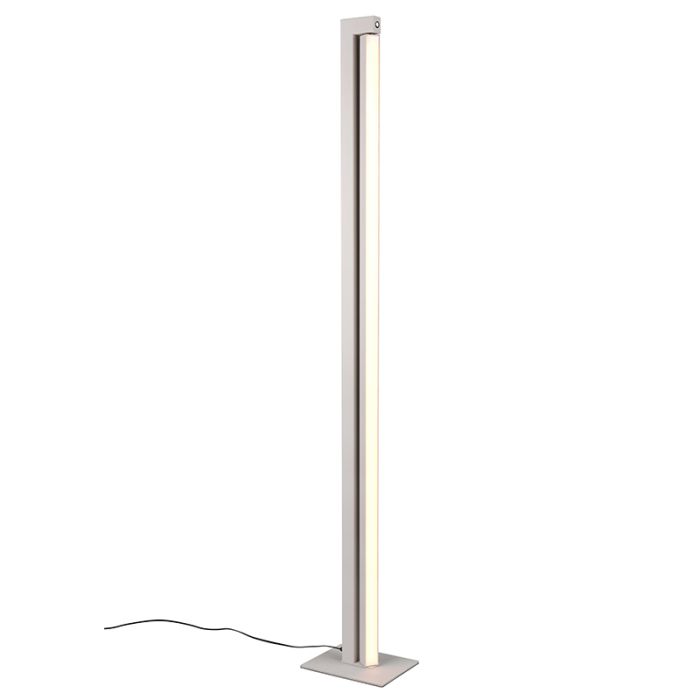 Hvid gulv lampe modern, Raihana, 21W, white switch LED, med beröringsdimmer