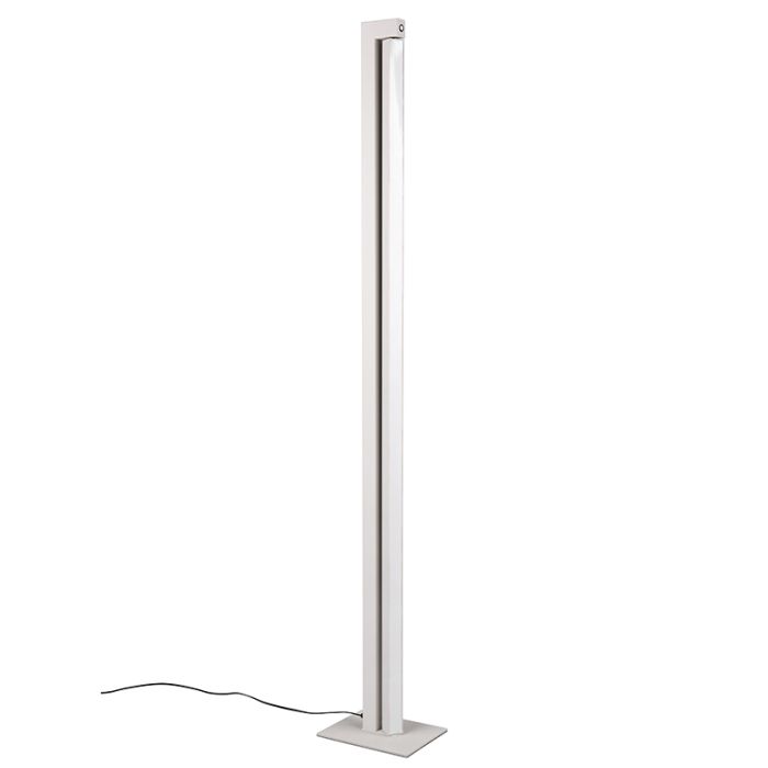Hvid gulv lampe modern, Raihana, 21W, white switch LED, med beröringsdimmer