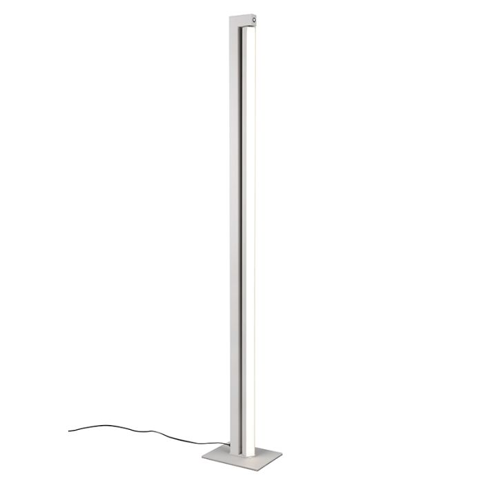 Hvid gulv lampe modern, Raihana, 21W, white switch LED, med beröringsdimmer