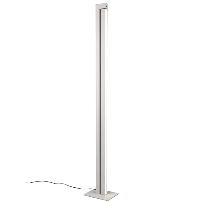 Hvid gulv lampe modern, Raihana, 21W, white switch LED, med beröringsdimmer