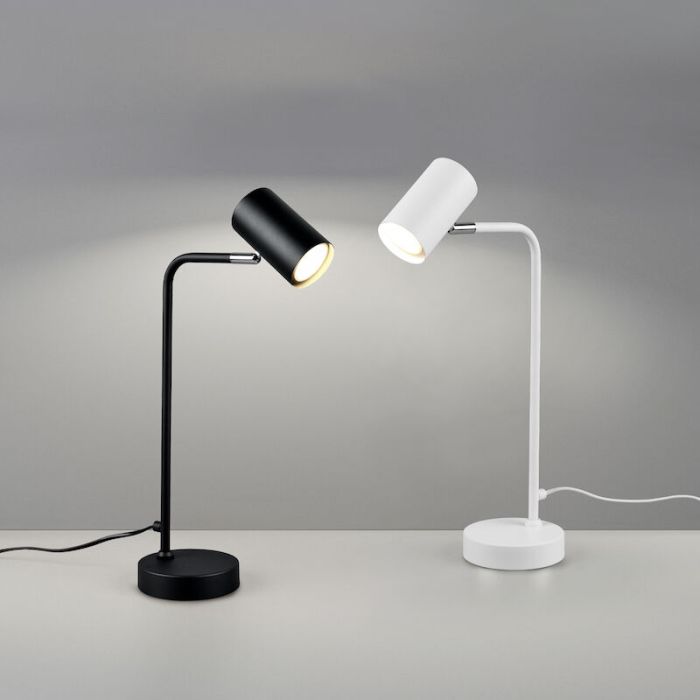 Hvid bordlampe modern, Kaso, med brytare