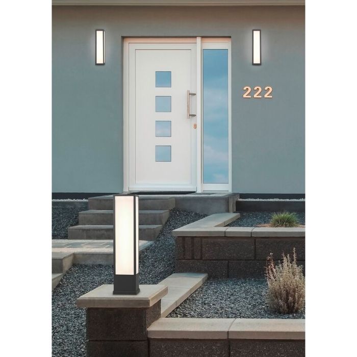Antracit udendørslampe modern, Tessy, 15W, 3000K LED, IP54