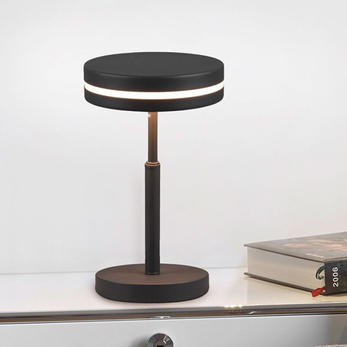 Antracit bordlampe modern, Marjon, 6W, 3000K LED, med brytare