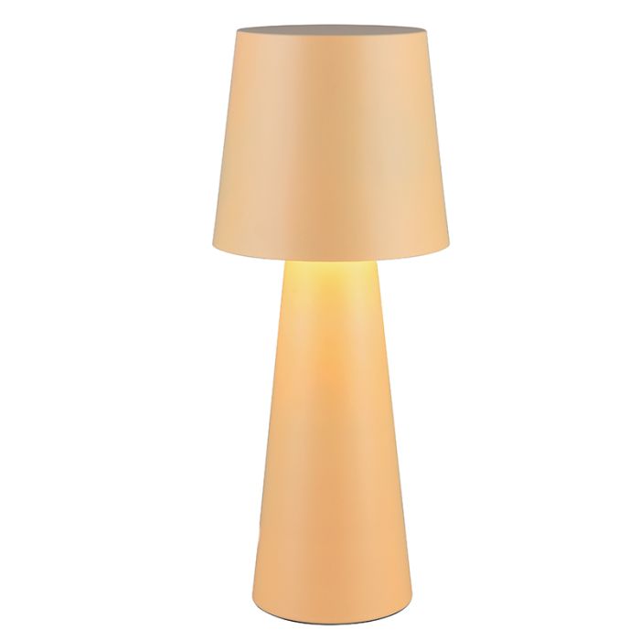Beige bordlampe modern, Lillyam, med brytare