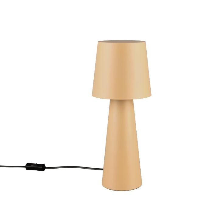Beige bordlampe modern, Lillyam, med brytare