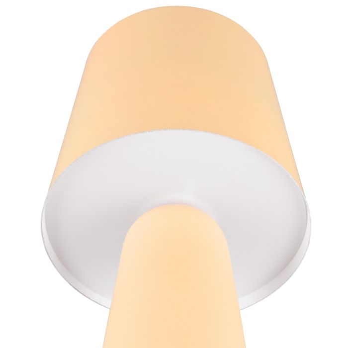 Beige bordlampe modern, Lillyam, med brytare