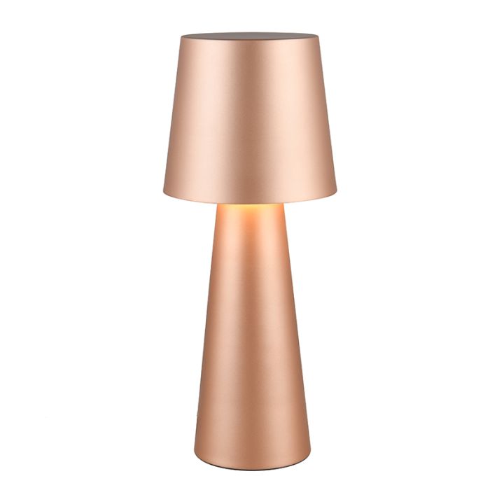 Brun bordlampe modern, Lillyam, med brytare