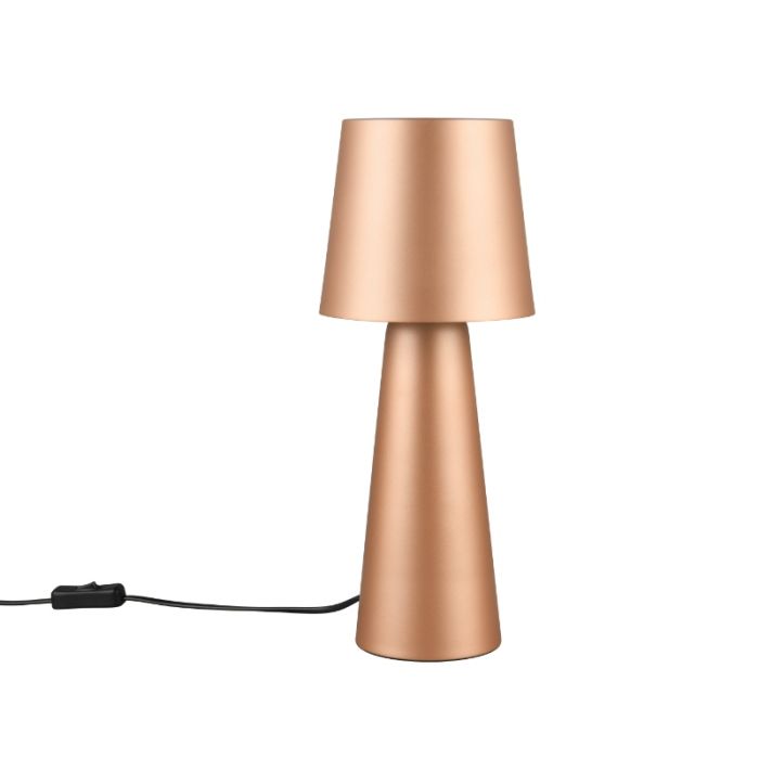 Brun bordlampe modern, Lillyam, med brytare