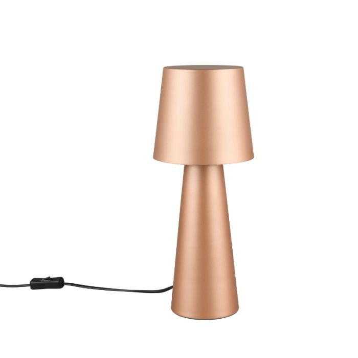 Brun bordlampe modern, Lillyam, med brytare