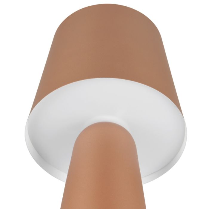 Brun bordlampe modern, Lillyam, med brytare