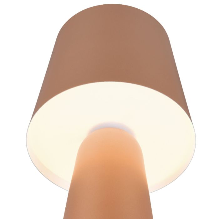 Brun bordlampe modern, Lillyam, med brytare