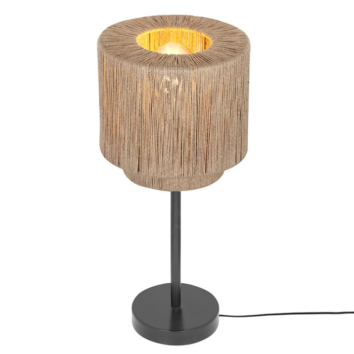 Beige bordlampe rustik, Rinus