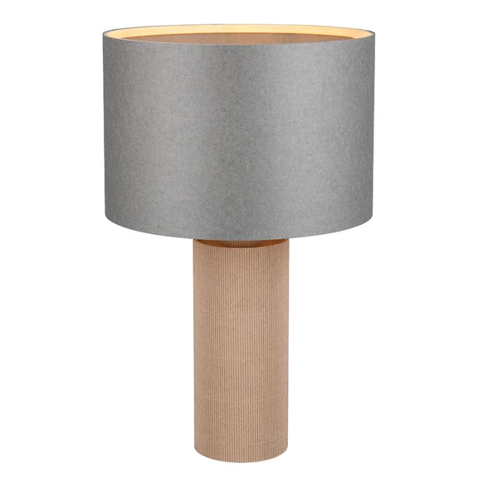 Grå bordlampe rustik, Stach, med brytare
