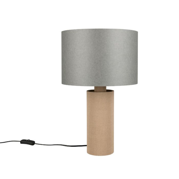 Grå bordlampe rustik, Stach, med brytare