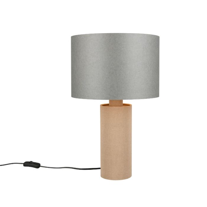 Grå bordlampe rustik, Stach, med brytare
