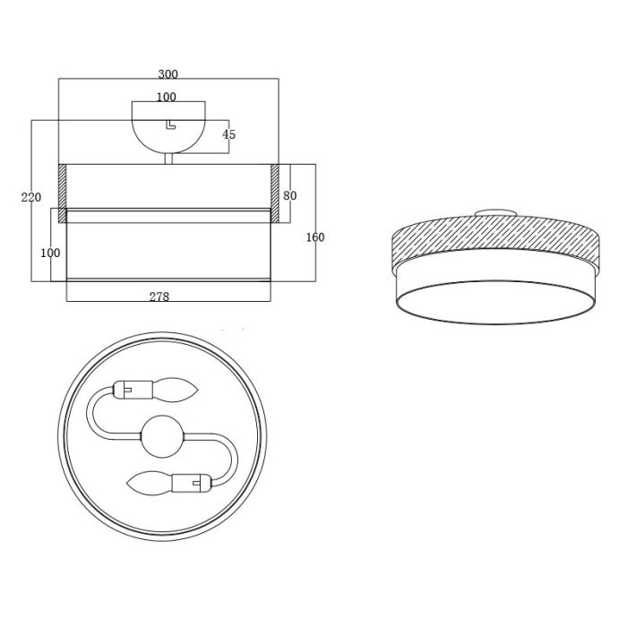 Hvid plafond modern, Sylvia