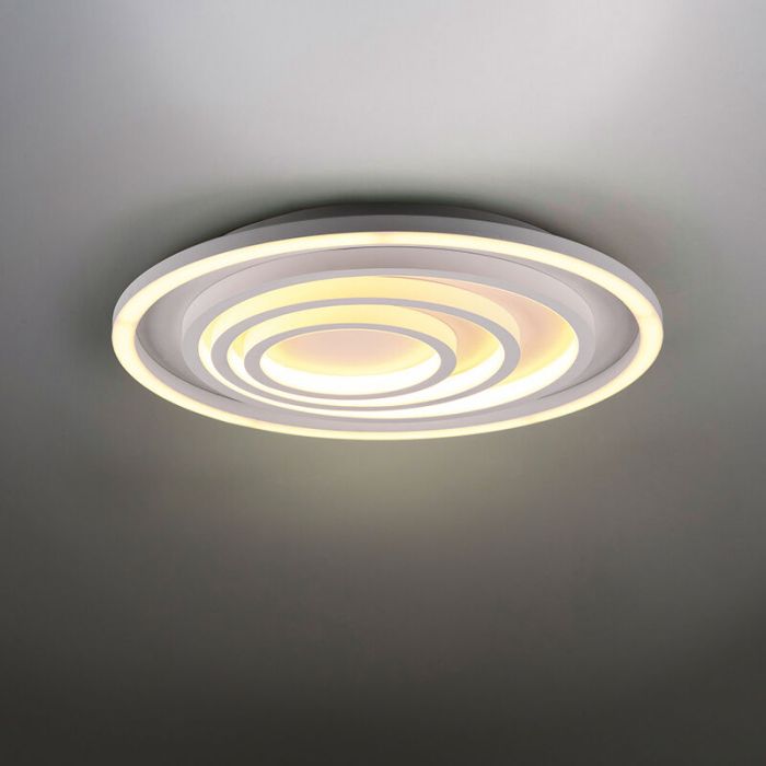 Hvid plafond modern, Carolijn, 40W, varm til kold hvid justerbar LED, med fjärrkontroll