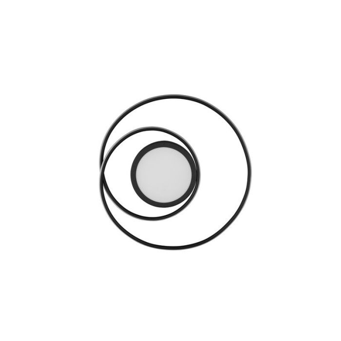 Sort plafond modern, Elysa, 56W, varm til kold hvid justerbar LED, med fjärrkontroll