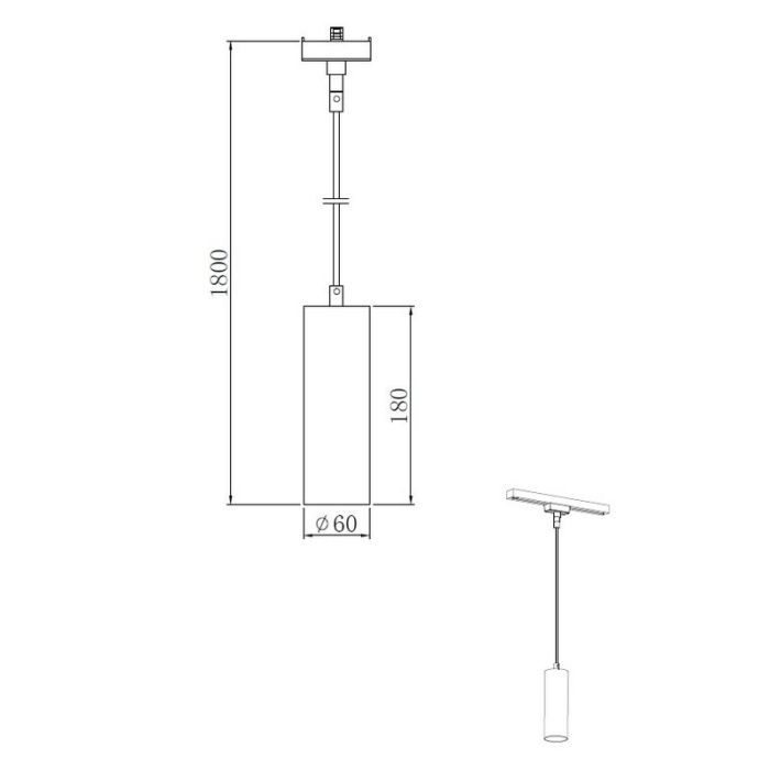 Hvid 2-faset skinnebelysning pendler lampe Ivar