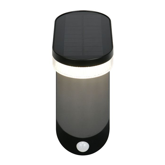 Sort udendørs væglampe solcelle modern, Laquisha, 3W, 4000K LED, IP44