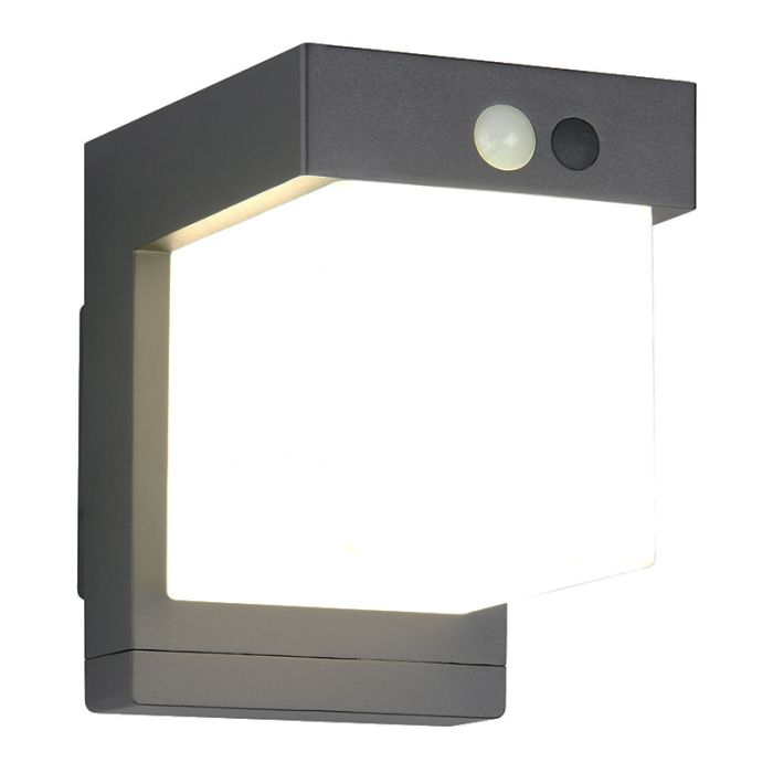 Sort udendørs væglampe solcelle modern, Kadija, 5,5W, 4000K LED, IP44