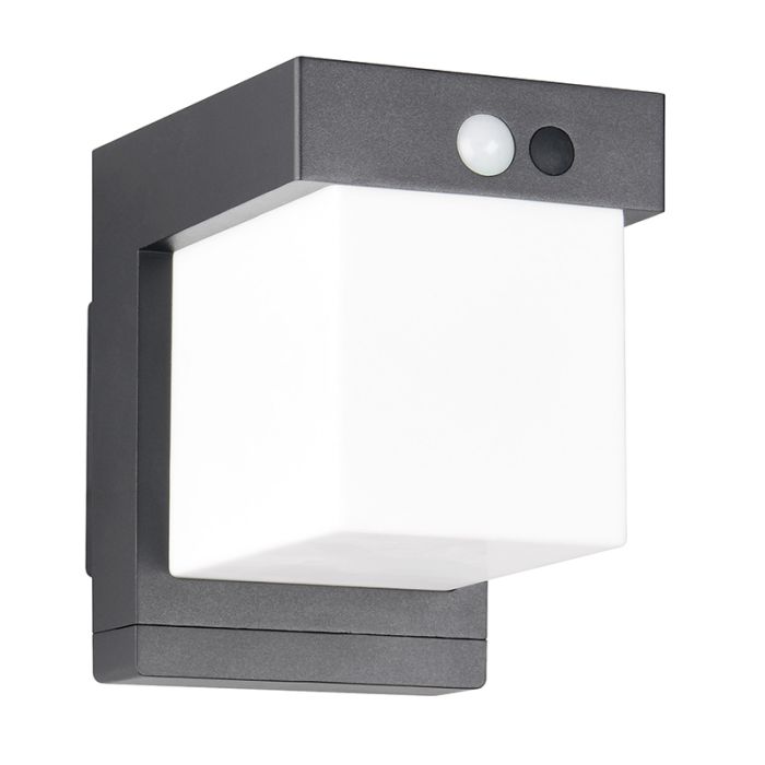 Sort udendørs væglampe solcelle modern, Kadija, 5,5W, 4000K LED, IP44