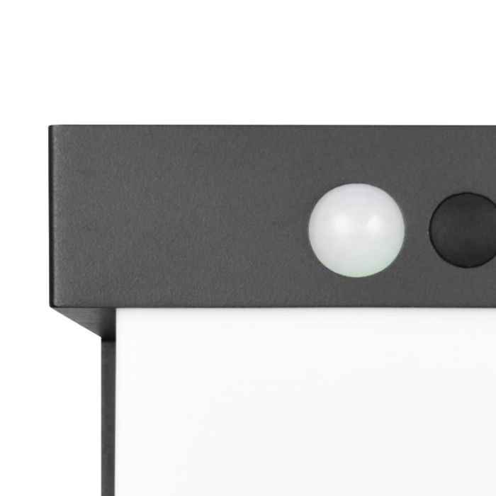 Sort udendørs væglampe solcelle modern, Kadija, 5,5W, 4000K LED, IP44