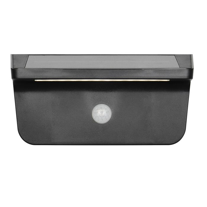Sort udendørs væglampe solcelle modern, Mukaddes, 8W, 4000K LED, IP44