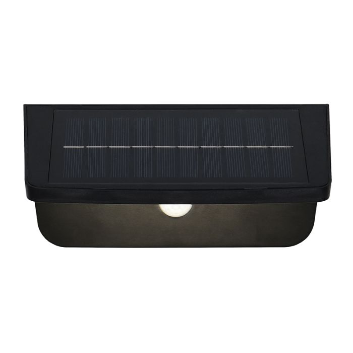 Sort udendørs væglampe solcelle modern, Mukaddes, 8W, 4000K LED, IP44