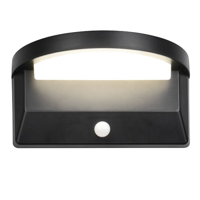 Sort udendørs væglampe solcelle modern, Neelam, 8W, 4000K LED, IP44