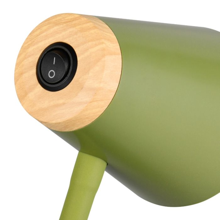 Grøn klemmelampe modern, Rahul, 4,5W, 3000K LED, med brytare