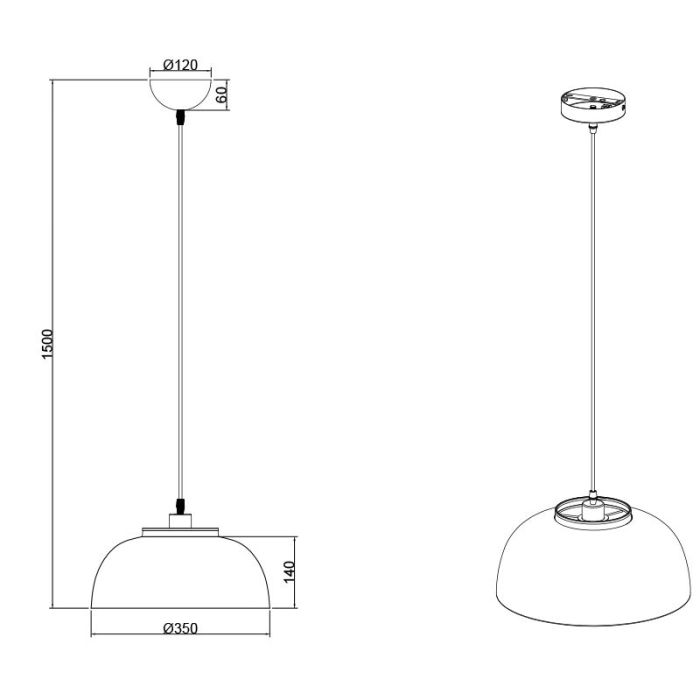 Sort pendler lampe industri, Sylvano
