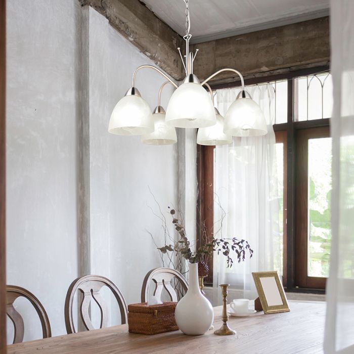Hvid pendler lampe klassisk, Ozlem