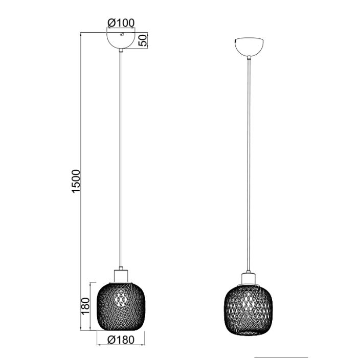 Bambus pendler lampe brun, Piotr