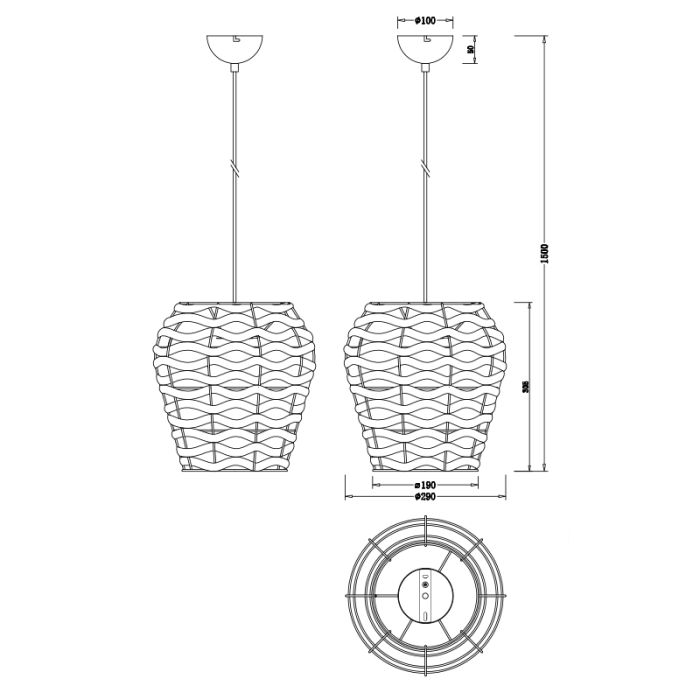 Rattan pendler lampe brun, Lycke