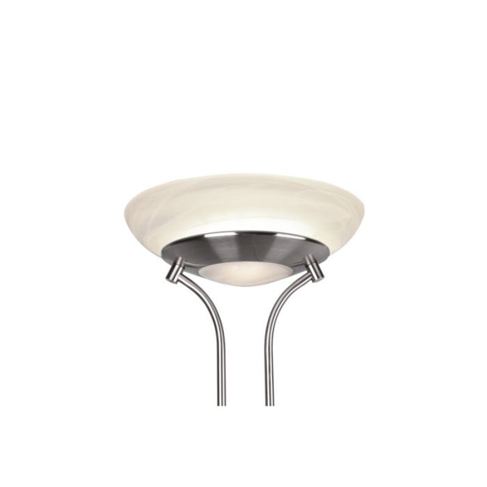 Nikkel læselampe gulv modern, Fredrika, 27W, 3000K LED, med beröringsdimmer