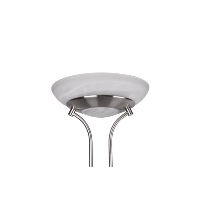 Nikkel læselampe gulv modern, Fredrika, 27W, 3000K LED, med beröringsdimmer