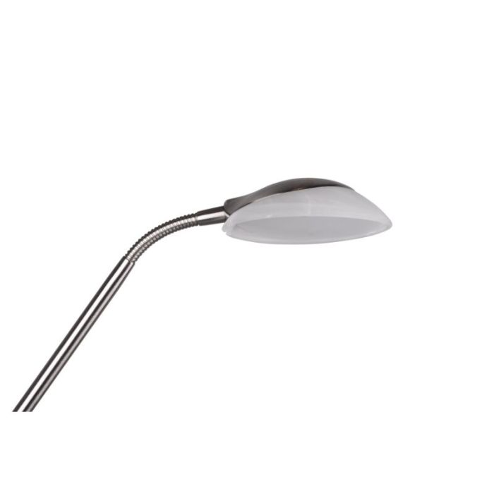 Nikkel læselampe gulv modern, Fredrika, 27W, 3000K LED, med beröringsdimmer