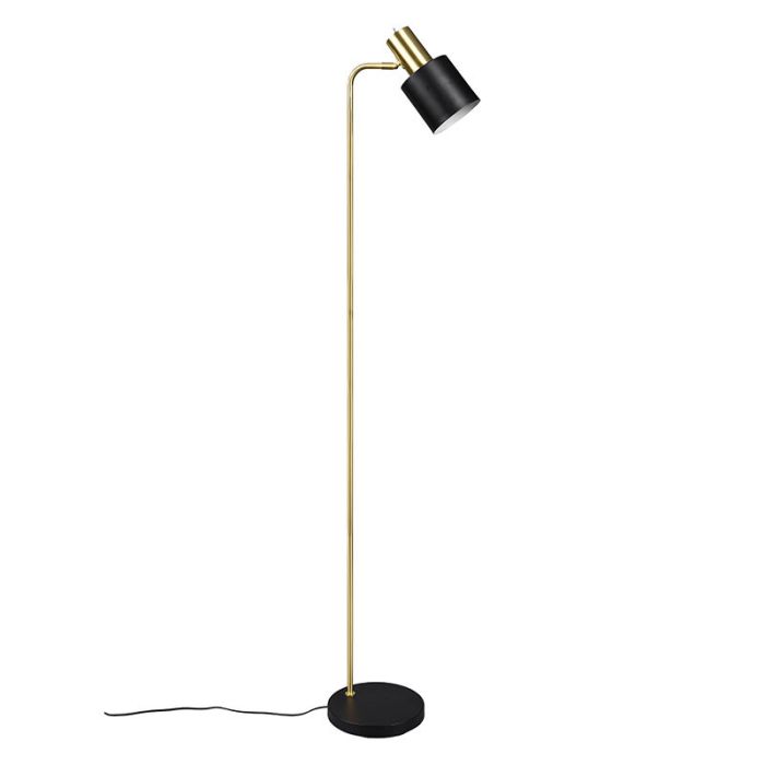 Sort gulv lampe metal, Zoja, med brytare