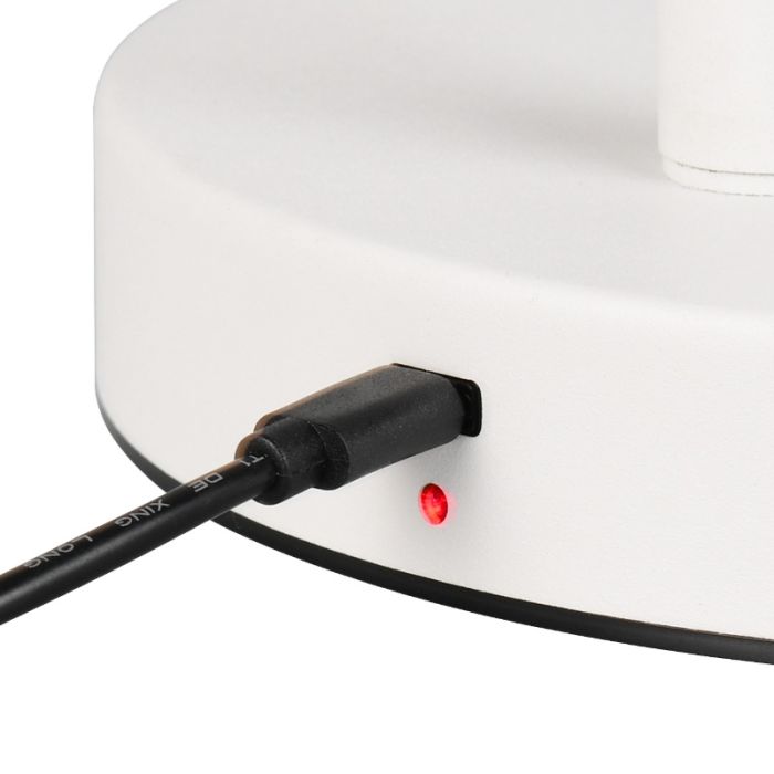 Hvid genopladelige gulvlampe metal, Suraya, 4,5W, 3000K LED, 3 trins lysdæmper