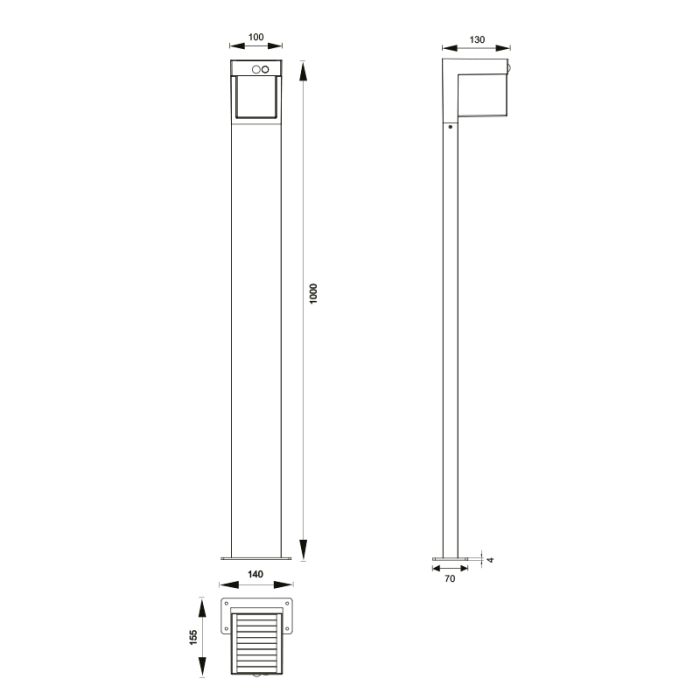 Sort udendørslampe gulvlampe solcelle modern, Kadija, 5,5W, 4000K LED, IP44