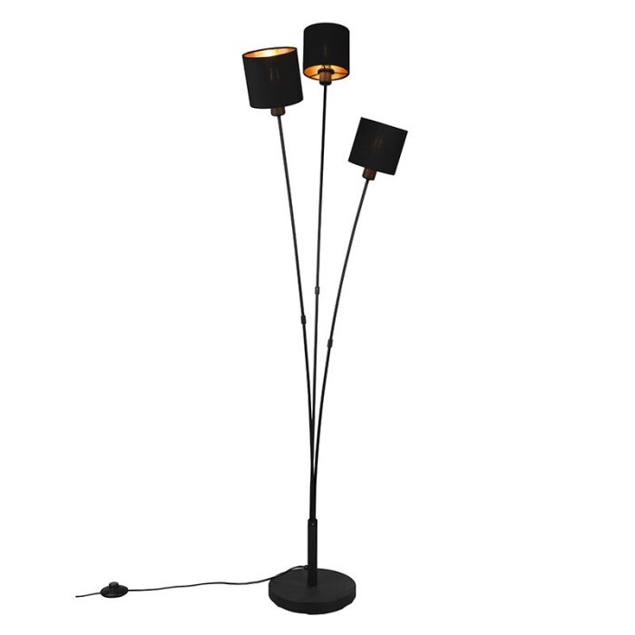 Sort gulv lampe modern, Koge, med brytare