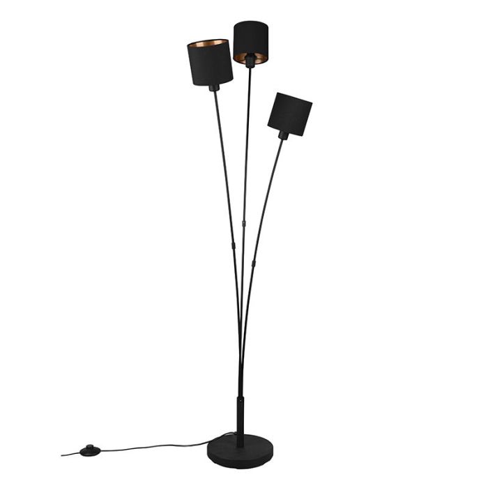 Sort gulv lampe modern, Koge, med brytare