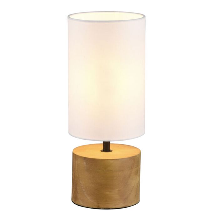 Træ bordlampe brun, Job, med brytare