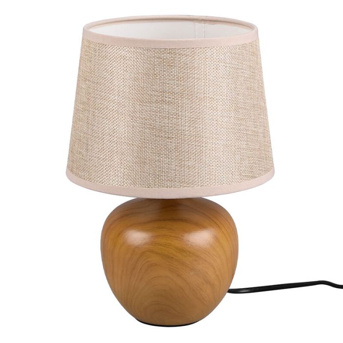 Keramik bordlampe beige, Yet, med brytare