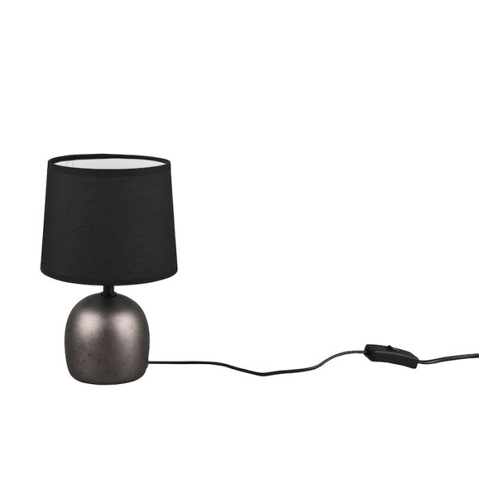 Keramik bordlampe nikkel, Myrna, med brytare
